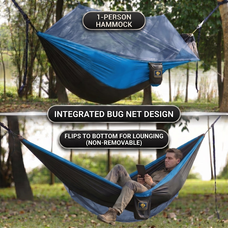Camping Hammock with Mosquito Net – 1-2 Person, Nylon - 6