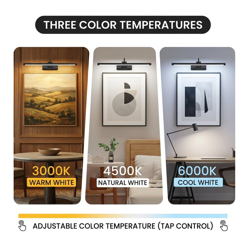 Battery Operated Picture Light for Wall - Rechargeable Cordless LED Art Light with Remote, Timer and Dimming - 6