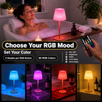 CORDLESS TABLE LAMP – RECHARGEABLE & WATERPROOF FOR SHOWER, BATHROOM AND OUTDOOR USE - 6
