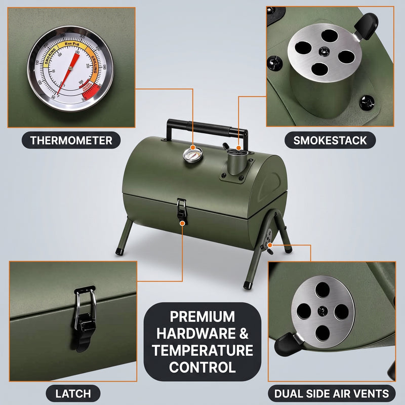 PORTABLE TABLETOP BBQ GRILL – CHARCOAL OUTDOOR GRILLS FOR CAMPING, PATIO, BEACH & BACKYARD - 6