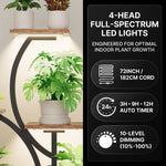 PLANT STAND WITH GROW LIGHTS – MULTI-TIER INDOOR SHELF - 6
