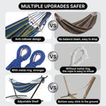 Double Hammock with Stand – Portable, Adjustable & 600lb Capacity for Indoor & Outdoor - 6