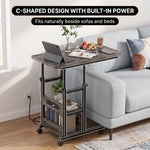 C-SHAPED END TABLE WITH CHARGING STATION – ADJUSTABLE HEIGHT - 6