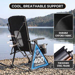 High Back Folding Rocking Camping Chair – Oversized Portable Outdoor Rocker with Cup Holder, Carry Bag & Heavy-Duty Steel Frame - 6