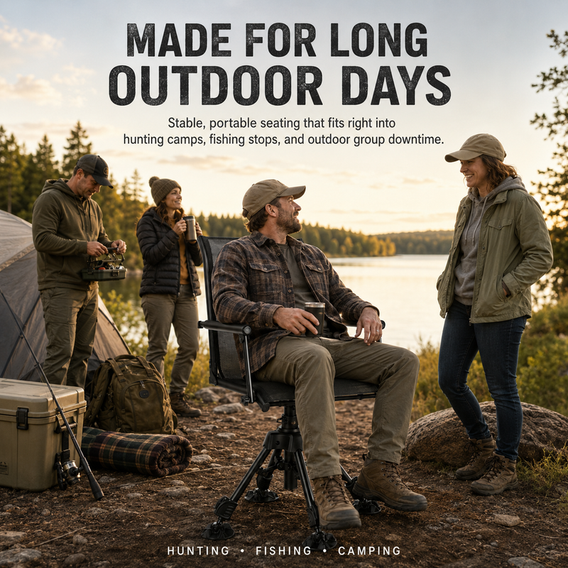 Portable Adjustable Hunting Chair with Swivel & Heated - 6