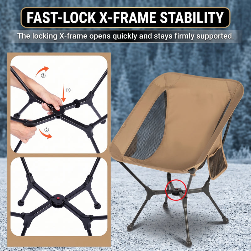 Ultralight Folding Camping Chair – Portable Outdoor High-Back Seat - 6