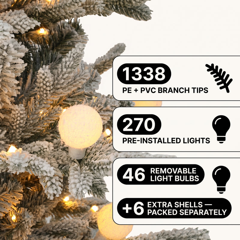 PRE LIT CHRISTMAS TREE – COLOR CHANGING LED LIGHTS WITH REMOTE CONTROL - 6