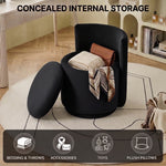 VANITY CHAIR WITH STORAGE – 360° SWIVEL VELVET SEAT - 6