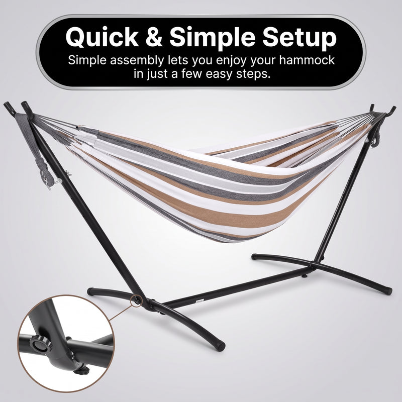 Double Hammock with Steel Stand – Indoor & Outdoor Comfort - 6