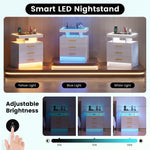 NIGHTSTAND WITH CHARGING STATION – LED, USB-C & DRAWERS - 6