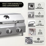 PORTABLE STAINLESS STEEL TABLETOP PROPANE GRILL – 2 & 3 BURNER OUTDOOR BBQ OPTIONS - 6