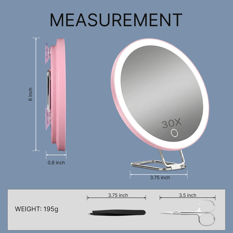 Lighted Magnifying Makeup Mirror – Rechargeable LED - 6