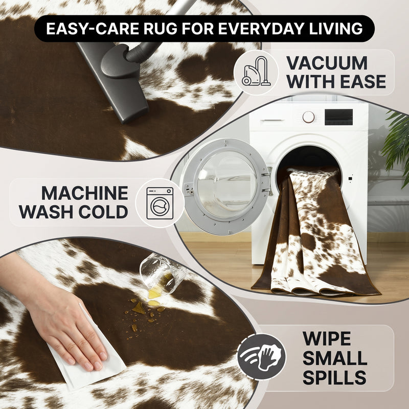 Faux Cowhide Rug – Animal Print Area Rug for Living Room, Bedroom & Office - 6