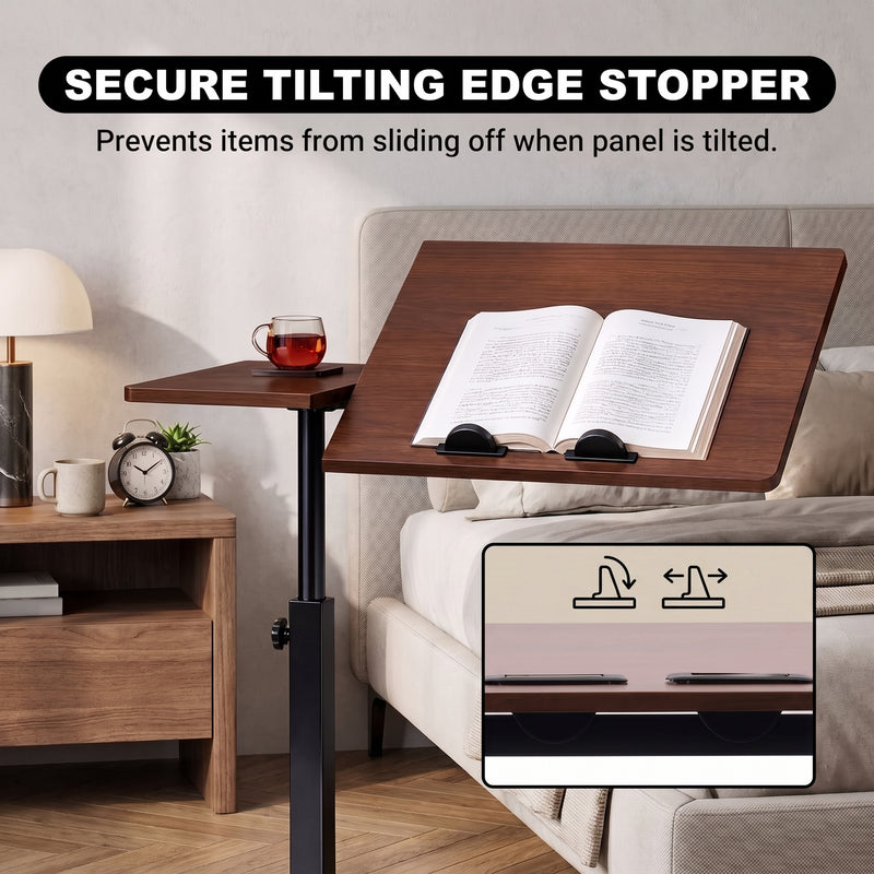 Adjustable Overbed Table With Wheels for Bed & Laptop - 6