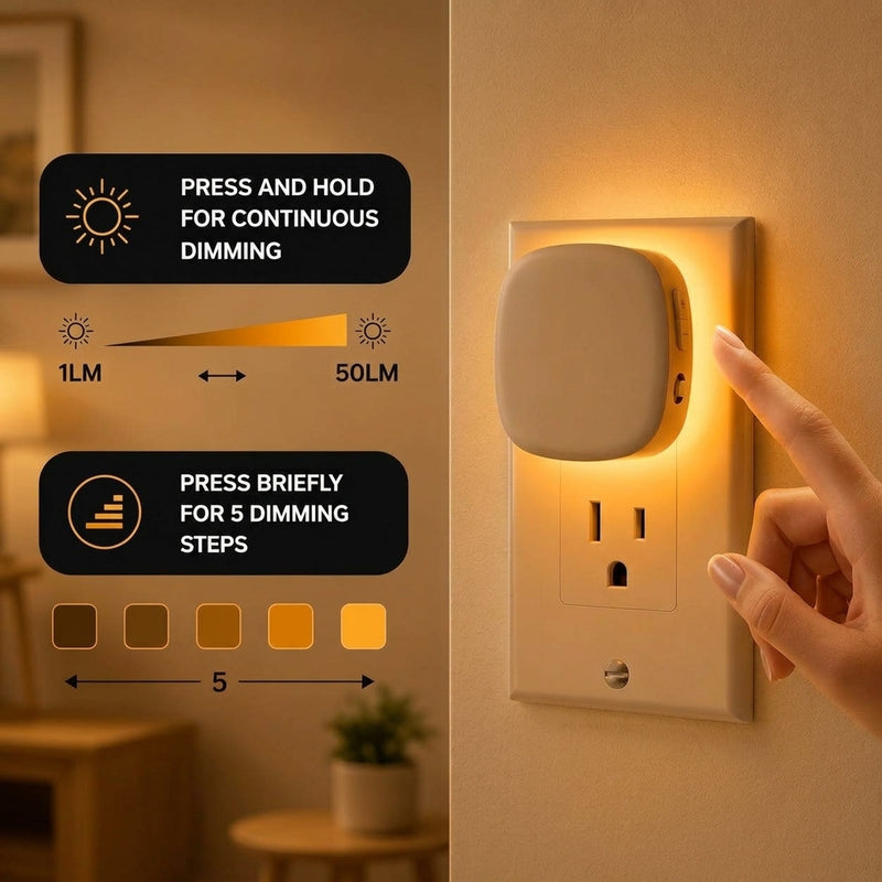 PLUG-IN NIGHT LIGHT – MOTION SENSOR, DUSK-TO-DAWN & DIMMING - 6