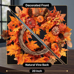 Pumpkin Wreath for Front Door – Fall Farmhouse Décor - 6