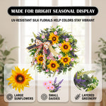SUNFLOWER WREATH FOR FRONT DOOR – SUMMER FLORAL PORCH DÉCOR - 6
