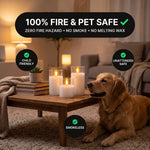 Flameless Candles with Remote & Timer – Glass Pillar Set of 3 - 6