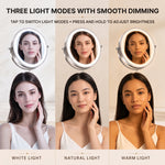 Rechargeable Wall Mounted Makeup Mirror with LED Light – Adjustable Brightness, Magnifying - 6