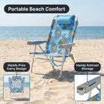 17" Big & Tall Oversized Beach Chairs 2-Pack – Heavy Duty Folding Outdoor Seating - 6