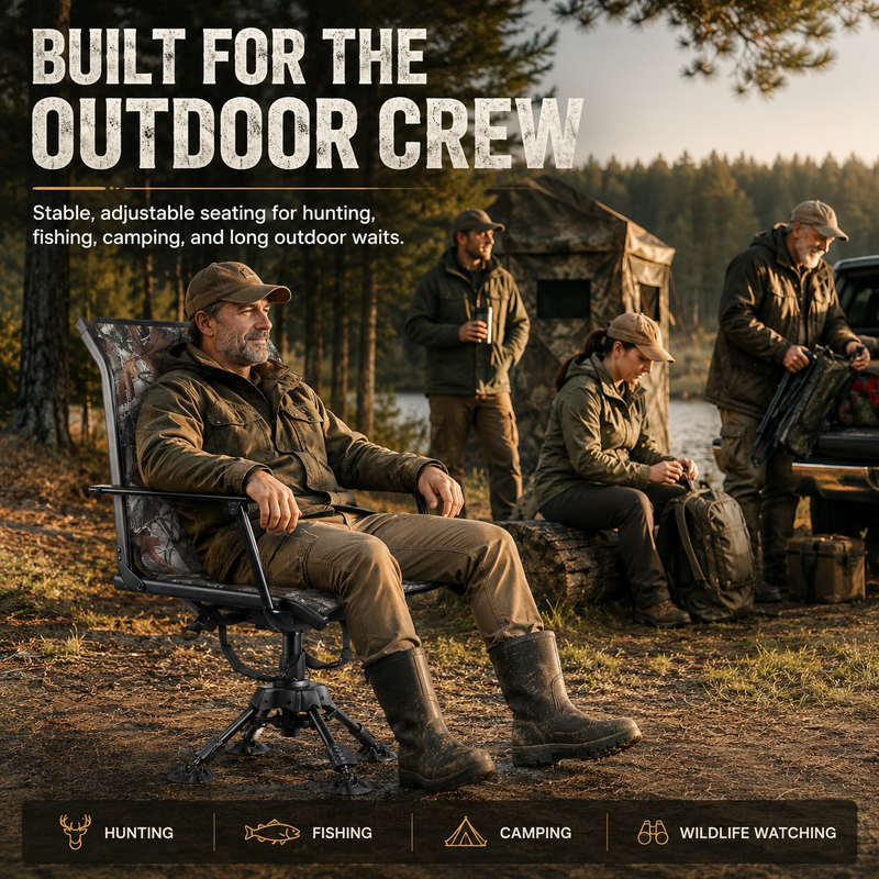 Portable Adjustable Hunting Chair with Swivel & Heated - 6