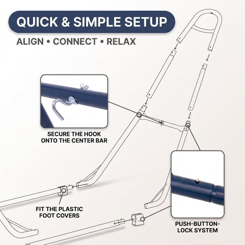 Adjustable 9-14FT Heavy-Duty Hammock Stand – 550-660LBS Outdoor/Indoor Steel Frame - 6