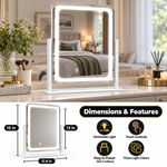LED Vanity Mirror with Touch Dimming & Magnification - 6