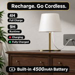 CORDLESS TABLE LAMP – RECHARGEABLE & WATERPROOF FOR SHOWER, BATHROOM AND OUTDOOR USE - 6