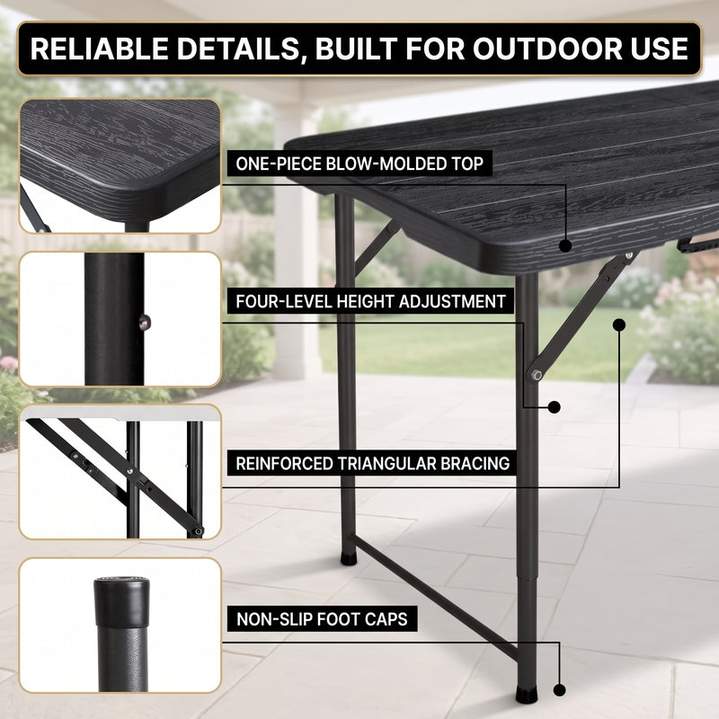 4 ft Adjustable Folding Camping Table - 6