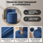 VANITY CHAIR WITH STORAGE – 360° SWIVEL VELVET SEAT - 6