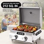PORTABLE STAINLESS STEEL TABLETOP PROPANE GRILL – 2 & 3 BURNER OUTDOOR BBQ OPTIONS - 6