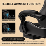 GAMING CHAIR WITH FOOTREST – LUMBAR SUPPORT & 360° SWIVEL - 6