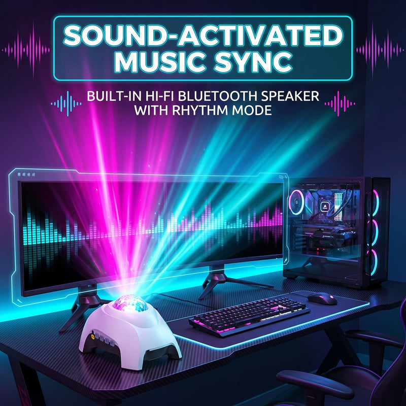 GALAXY PROJECTOR – WHITE NOISE, BLUETOOTH SPEAKER & REMOTE - 6