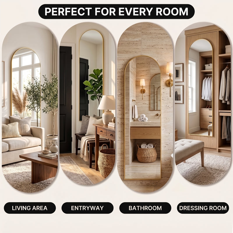 FULL LENGTH MIRROR – ARCHED STANDING & WALL-MOUNT DESIGN - 6