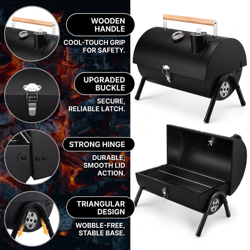 PORTABLE TABLETOP BBQ GRILL – CHARCOAL OUTDOOR GRILLS FOR CAMPING, PATIO, BEACH & BACKYARD - 6