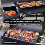 Portable Charcoal Grill with Smoking Function, Foldable Suitcase Design with Wheels, Multi-Tier Storage Rack & Waterproof Cover for Outdoor BBQ Parties - 6