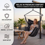 Premium Cotton Hanging Hammock Chair for Indoor & Outdoor Relaxation - 6