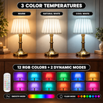 Cordless Table Lamp with Fabric Shade – Rechargeable, Dimmable LED - 6