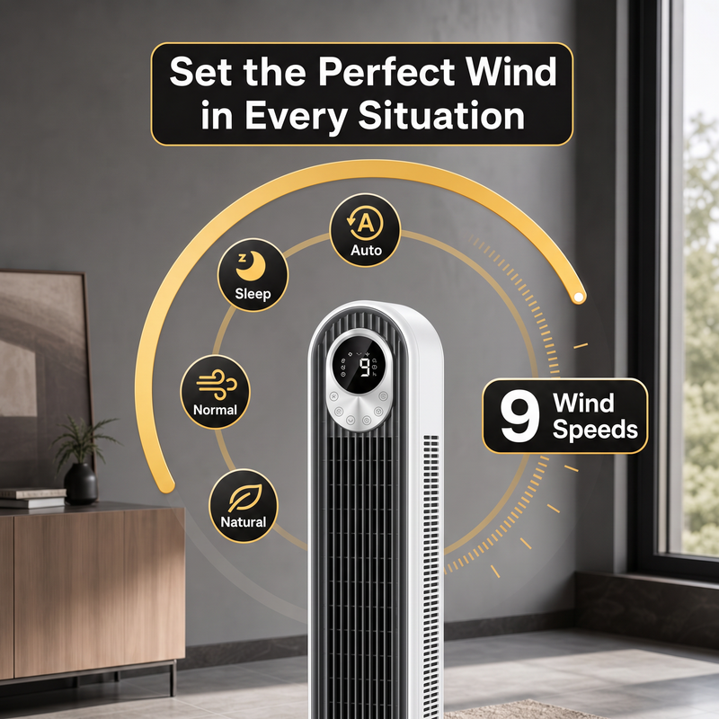 Tower Fan With Remote – 90° Oscillation, 36″ & 42″ - 6