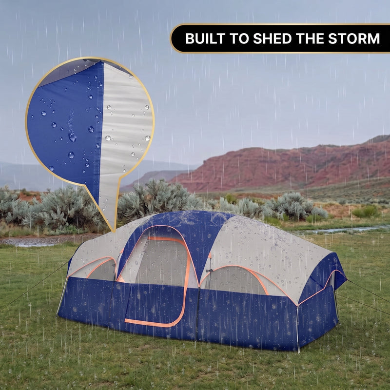 5–8 PERSON FAMILY DOME CAMPING TENT – WATERPROOF OUTDOOR TENT WITH RAINFLY & CARRY BAG - 6