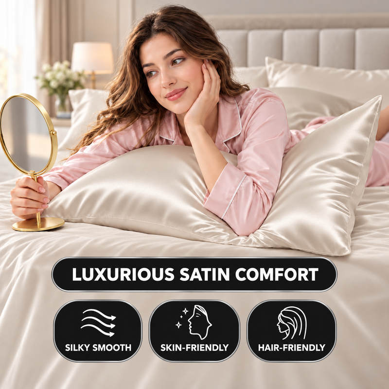 Pillowcases, Set of 2 – Viscose from Bamboo or Polyester Satin - 6
