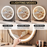LED Vanity Mirror with Halo Lights – Dimmable, Touch Control, 360° Rotation - 6