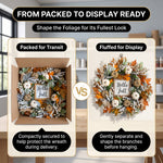 PUMPKIN WREATH FOR FRONT DOOR – FALL FARMHOUSE DÉCOR - 6