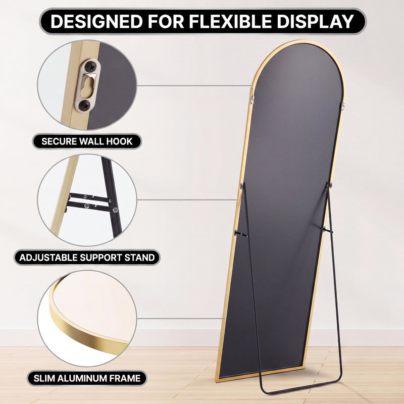 FULL LENGTH MIRROR – ARCHED STANDING & WALL-MOUNT DESIGN - 6