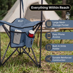 Tri-Lite Stool w/Back, Lightweight Portable Fishing Chair w/Cupholder and Carry Strap, Supports 225-Lb, Portable Outdoor Chair for the Hunting Blind, Camping, Travel, Hiking - 6