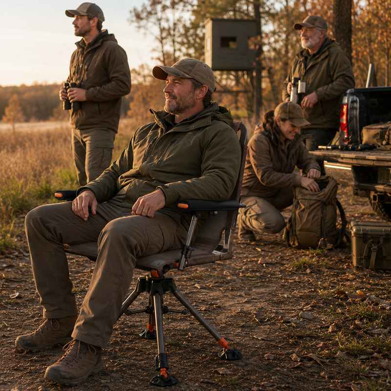 Portable Adjustable Hunting Chair with Swivel & Heated - 6