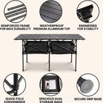 Aluminum Folding Camping Table – Portable Roll-Up with Carry Bag - 6