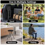 Folding Stool with Metal Frame – Indoor & Outdoor Seating - 6