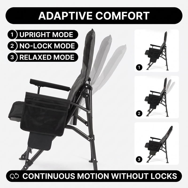 Heated Camping Chair for Adult Outdoor Activities - Portable Folding Heated Chair with 3 Adjustable Heat Levels, Heating Backrest Cushion Support 264LBS for Patio Camping (Battery Not Included) - 6