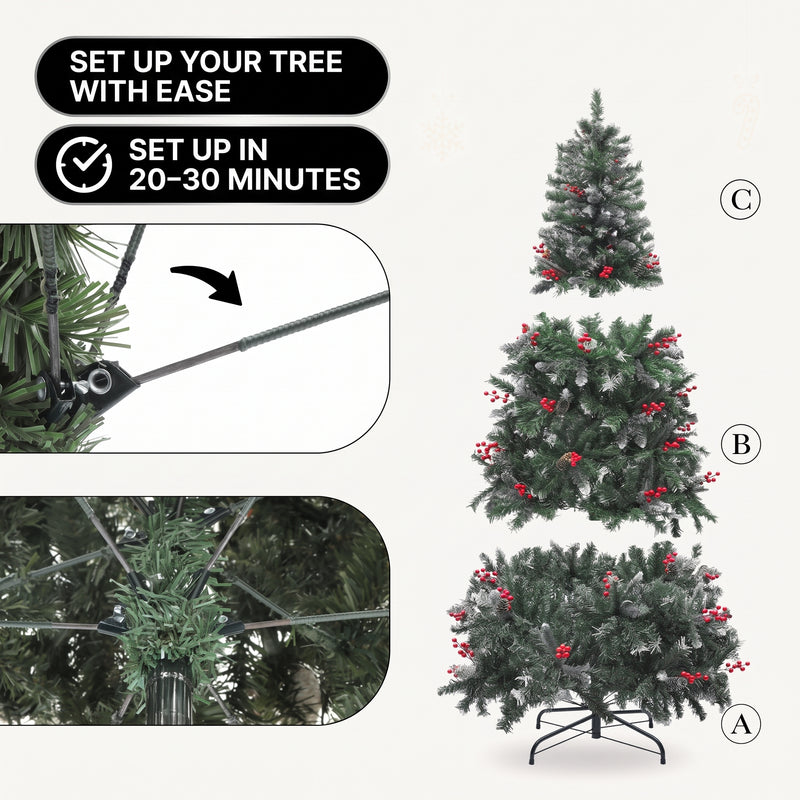 PRE LIT CHRISTMAS TREE – COLOR CHANGING LED LIGHTS WITH REMOTE CONTROL - 6
